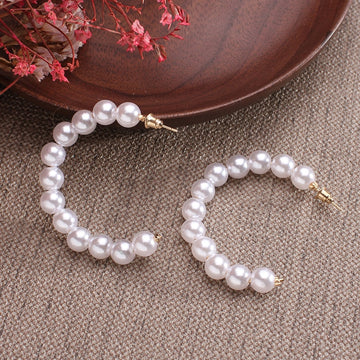 Tommi Imitation Pearl Hoop Earrings - SunsetFashionLA